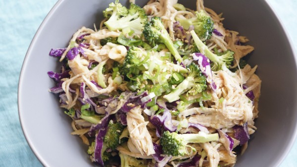 Chicken and Broccoli Slaw with Peanut Dressing