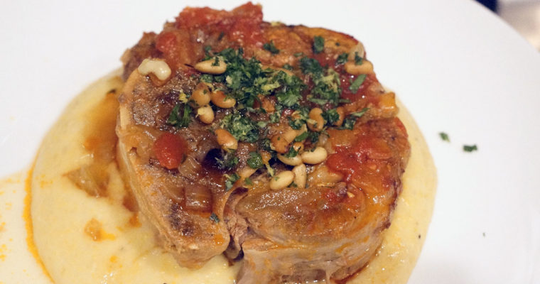 Veal Osso Buco served on Creamy Polenta
